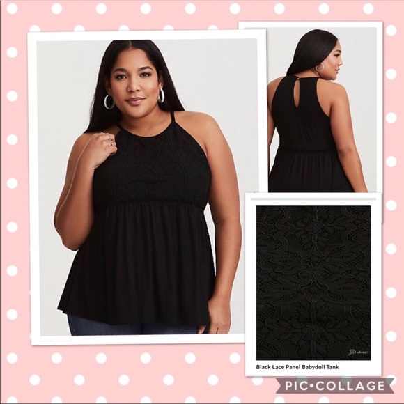 torrid Tops - Torrid lace panel tank top